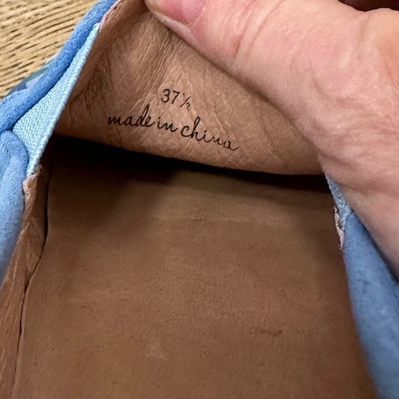 Joie Huxley Camo Suede Leather Skate Slip On Sneaker Blue 37-1/2 size  7-71/2 - Picture 10 of 14